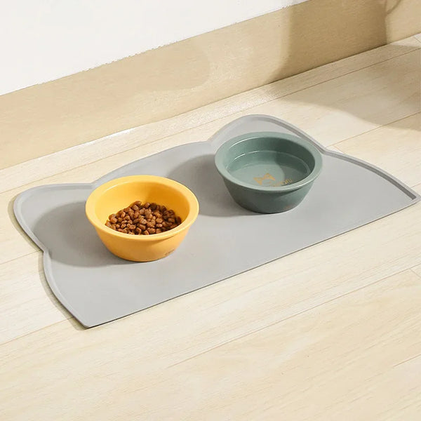 Waterproof Silicone Pet Feeding Mat - Non-Slip Food & Water Bowl Pad for Dogs and Cats