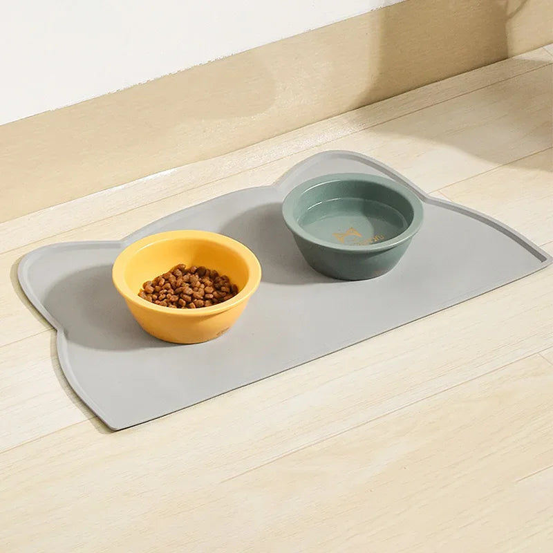 Waterproof Silicone Pet Feeding Mat - Non-Slip Food & Water Bowl Pad for Dogs and Cats