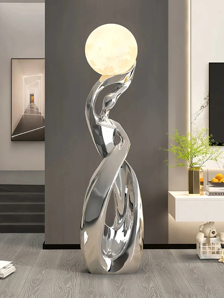 Abstract Art Statue - Nordic Living Room Floor Sculpture, Luminous Home Decor Ornament, Housewarming Gift