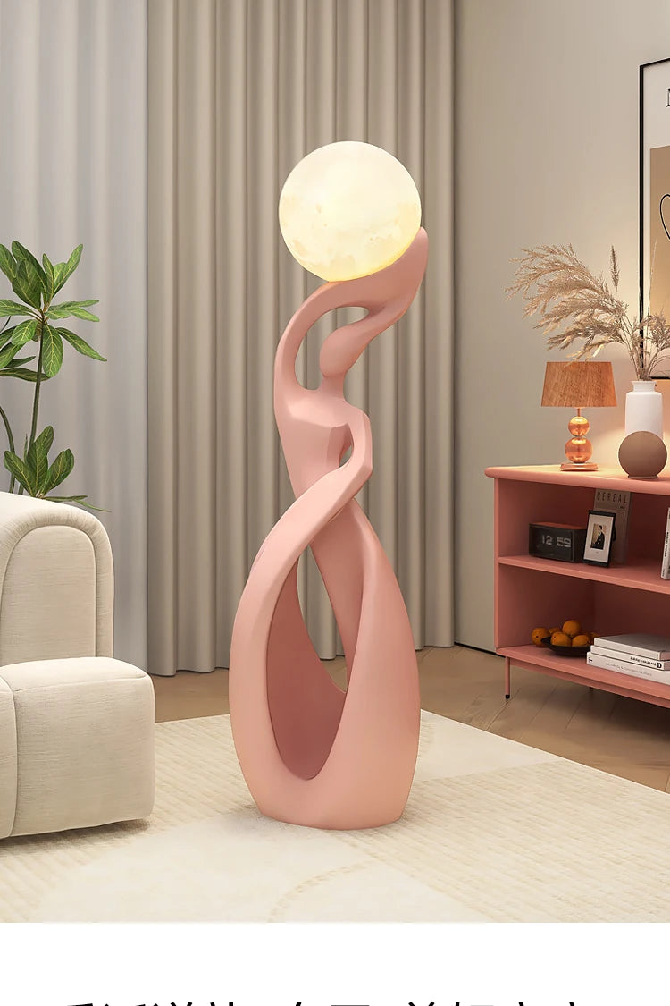Abstract Art Statue - Nordic Living Room Floor Sculpture, Luminous Home Decor Ornament, Housewarming Gift