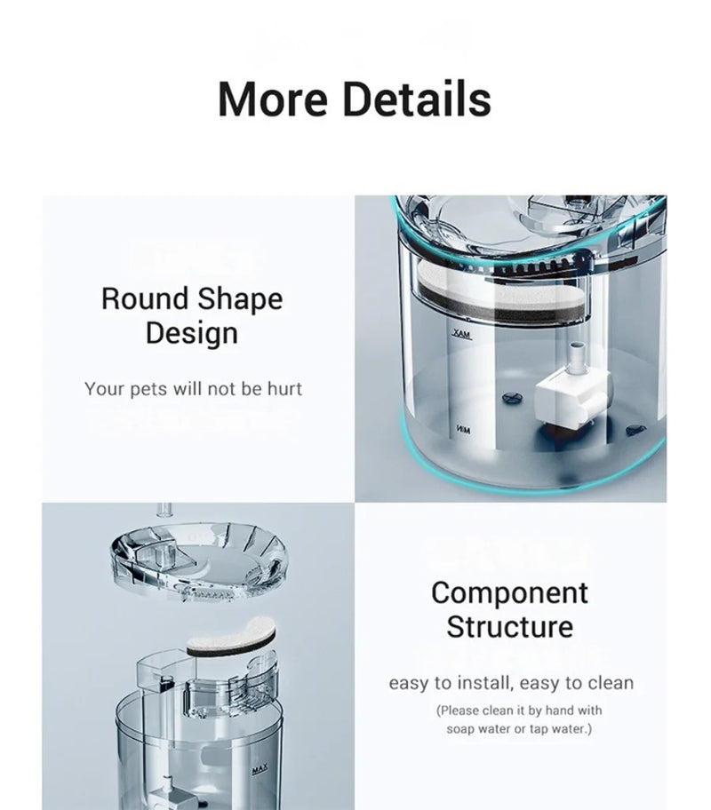 Automatic Pet Water Dispenser - Cat & Dog Drinking Fountain with Filter & Circulation System