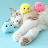 1/3pcs plush interactive toy balls—smart, touch-activated with sound and catnip, perfect for playful cats and dogs.