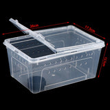 Transparent acrylic reptile tank with lid, ideal for breeding insects, spiders, tortoises, and lizards