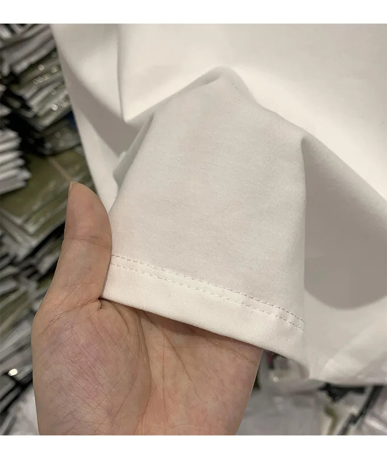 White cotton Y2K-style T-shirt for women—short sleeves, comfy fit, and perfect for spring
