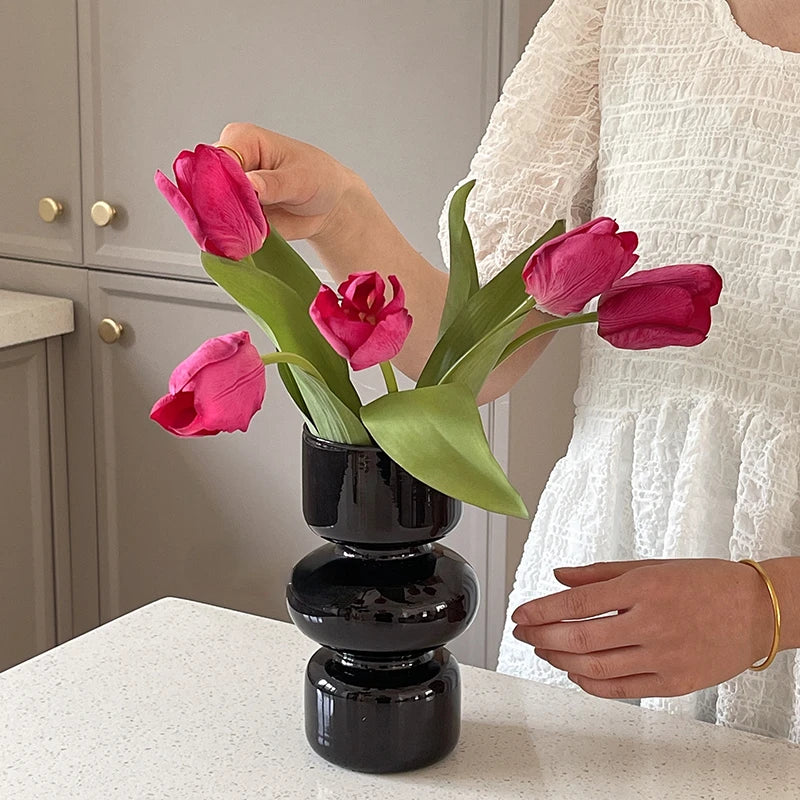 Nordic Glass Vase - Stylish Home Decor for Room or Desktop Flower Display