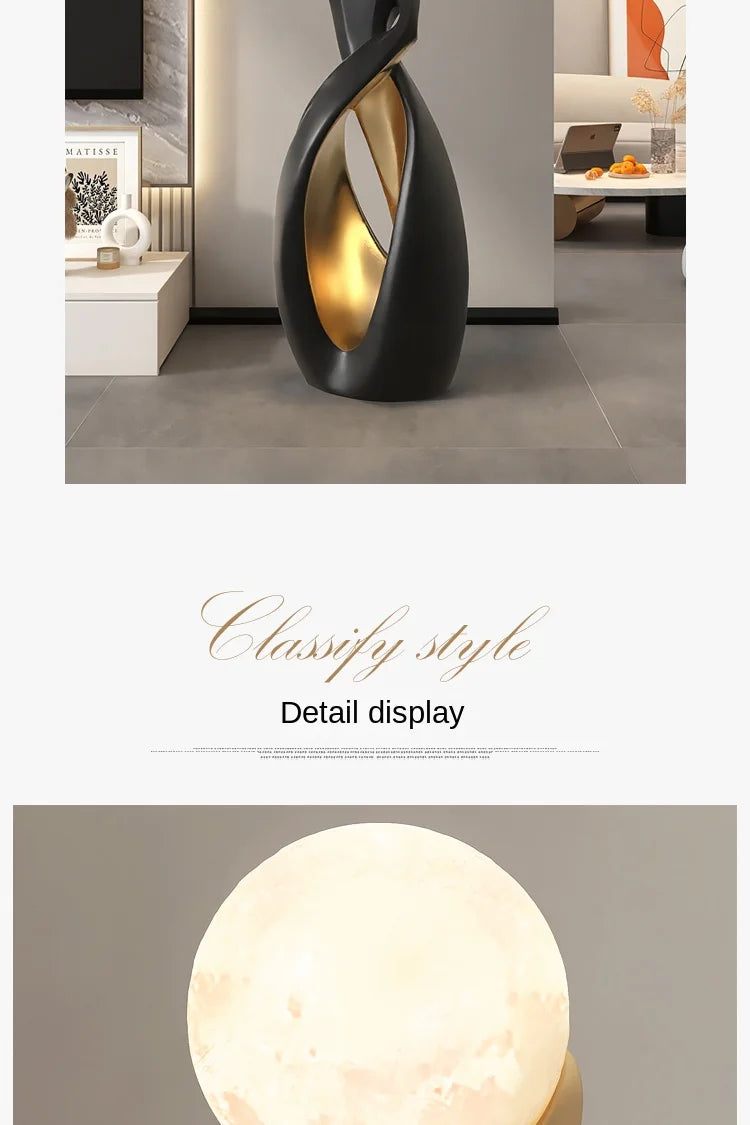 Abstract Art Statue - Nordic Living Room Floor Sculpture, Luminous Home Decor Ornament, Housewarming Gift