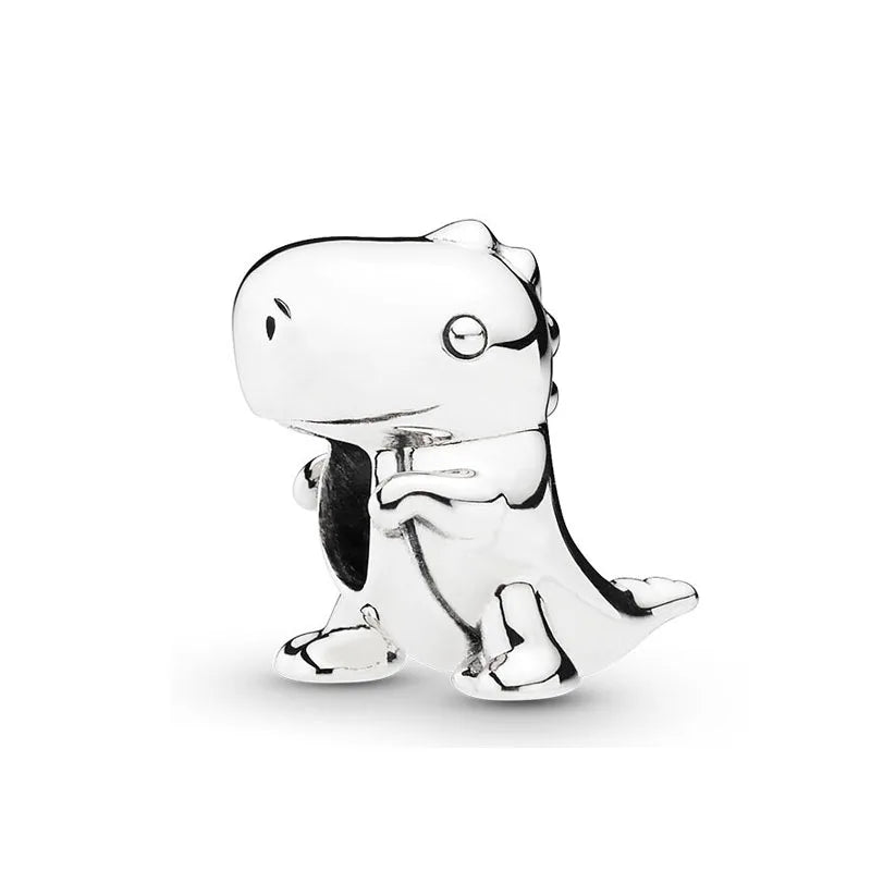 Cute 925 sterling silver cat pendant bead—fits original charm bracelets. Perfect for women and men.
