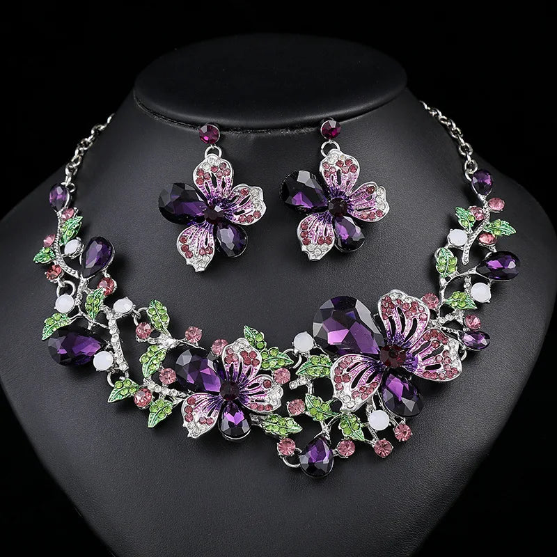 Accessories Retro Necklace Set Women's Luxury Crystal Banquet Dress Accessories