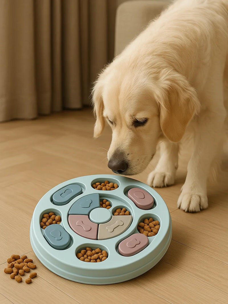 Interactive pet toy set: slow feeder & brain games to entertain and stimulate cats and dogs