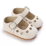 Baby Shoes Girls' Newborn White Series Forefoot Shoes PU Leather Flat Bottom Soft Sole Baby Shoes Bow Baby Princess Shoes