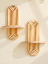 Wooden Wall Shelf - Boho Style Modern Home Decor for Living Room or Bathroom Display