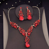 Gorgeous Crystal Jewelry Sets for Women Luxury Choker Necklace Earrings Set Wedding Dress Bridal Costume