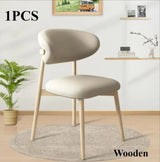 Cafe lounge chair, upholstered dining chair, curved back cushion, modern armless dining side chair