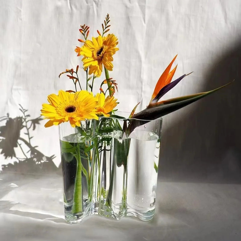 European Glass Vase - Modern Room Decor with Hydroponic Plants, Perfect for Weddings, Parties, or Living Room Styling
