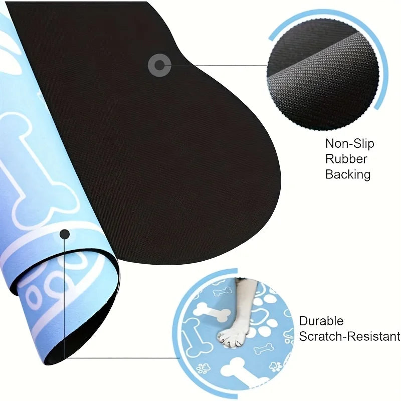 Non-slip pet feeding mat: scratch-resistant, quick-drying, and easy to clean for dogs & cats