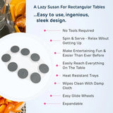 360° rotating kitchen countertop turntable—heat-resistant and perfect for rectangular dining tables."