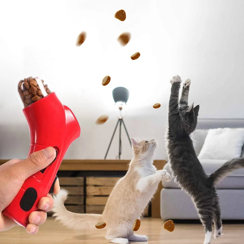 Interactive Pet Treat Launcher - Food Dispenser Gun for Dog & Cat Exercise and Trainin