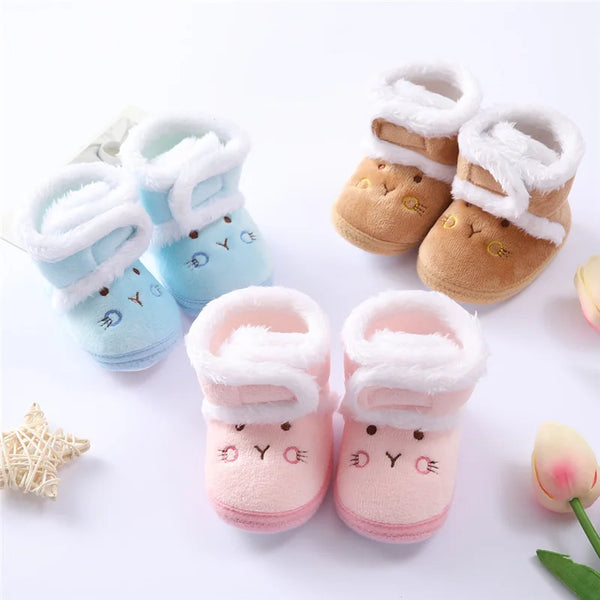 Winter Newborn Baby Girl Boy Shoes First Walkers Thick Warm Infant Baby Shoes Cute Toddler Baby Shoes for Girls Boys 0-9Month