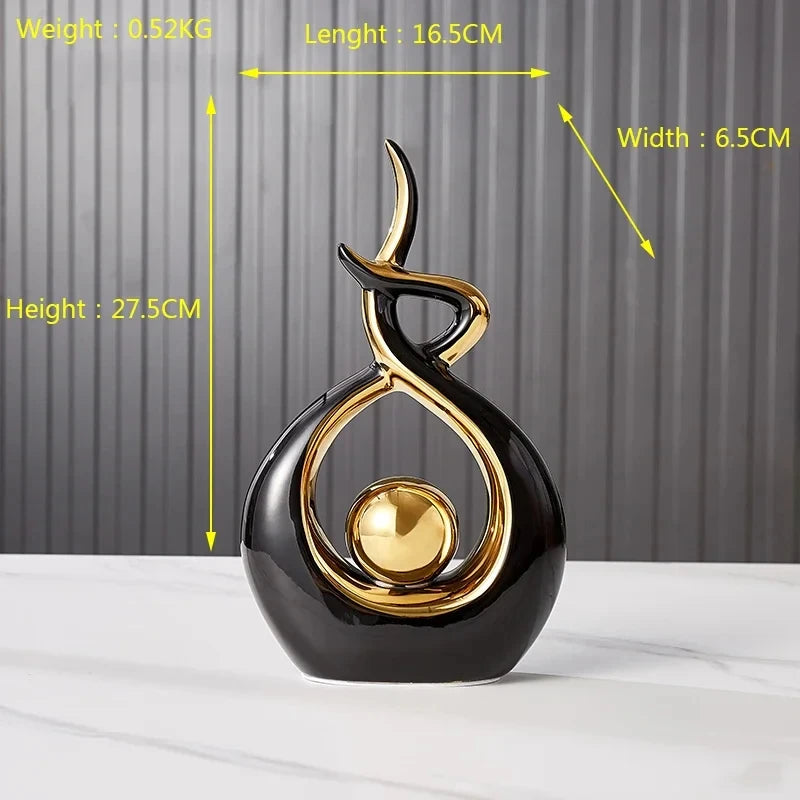 Nordic Ceramic Figurines - Living Room or Desk Decor Statues, Feng Shui Ornaments