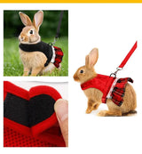 Gold Velvet Rabbit Costume - Festive Pet Outfit with Traction Rope for Formal Events