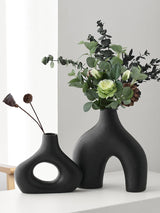 Nordic Ceramic Flower Vase - Stylish Home or Office Decor, Bookshelf Accent with Original Design