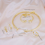 Fashion Jewelry Sets For Women Gold Color Choker Necklace Earrings Bracelets Ring Wedding Set Party