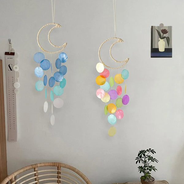Natural Shell Wind Chimes - Bohemian Dream Catchers for Kids' Room or Nursery Decor, Unique New Year Gift Idea