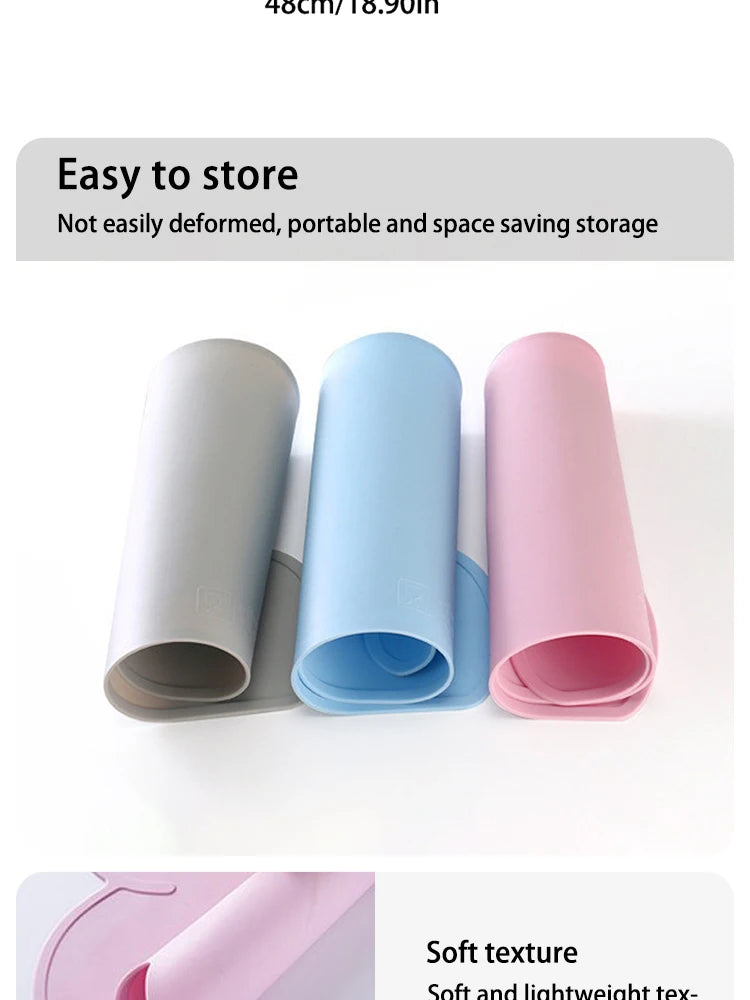 Non-Slip Pet Feeding Mat - Waterproof & Easy-to-Clean Silicone Placemat for Cats and Dogs