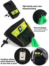 Truelove waterproof treat bag: high-capacity snack pouch with garbage compartment for outdoor pet use