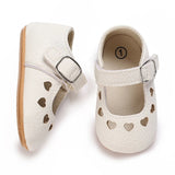 Baby Shoes Girls' Newborn White Series Forefoot Shoes PU Leather Flat Bottom Soft Sole Baby Shoes Bow Baby Princess Shoes