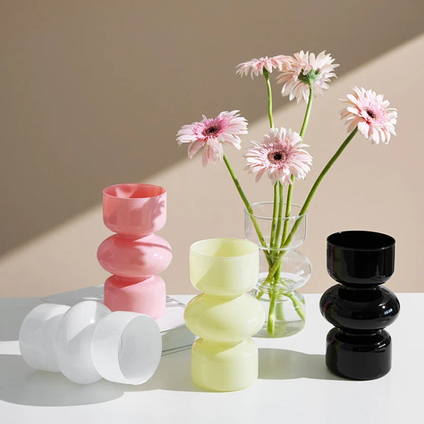 Nordic Glass Vase - Stylish Home Decor for Room or Desktop Flower Display