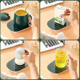 55℃ Warmer Smart Coffee Mug,400ML Electric Charing Ceramic Cup for Heating Milk Tea,Multifunctional Thermostat Cups Set for Gift