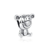 Cute 925 sterling silver cat pendant bead—fits original charm bracelets. Perfect for women and men.