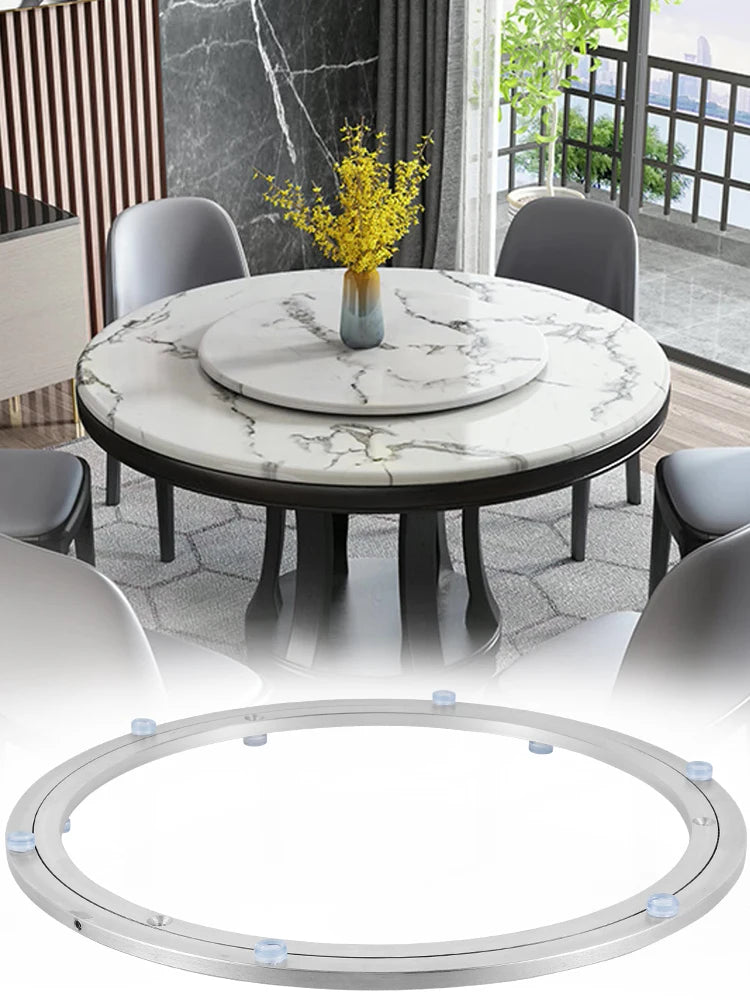 14-inch rotating metal turntable—heavy-duty swivel plate for smooth dining table rotation.