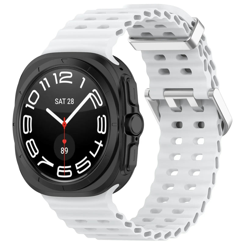 Official Ocean Silicone Strap For Samsung Galaxy Watch 7 Ultra 47mm Watchband Replacement Bracelet For Galaxy Watch Ultra Correa