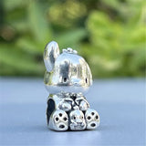 Cute 925 sterling silver cat pendant bead—fits original charm bracelets. Perfect for women and men.