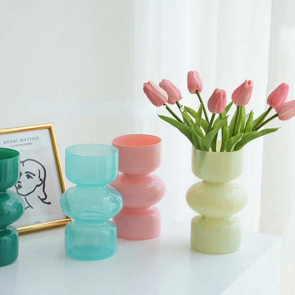 Nordic Glass Vase - Stylish Home Decor for Room or Desktop Flower Display