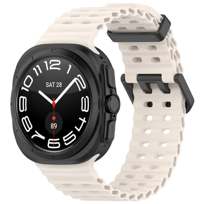 Official Ocean Silicone Strap For Samsung Galaxy Watch 7 Ultra 47mm Watchband Replacement Bracelet For Galaxy Watch Ultra Correa
