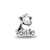 Cute 925 sterling silver cat pendant bead—fits original charm bracelets. Perfect for women and men.