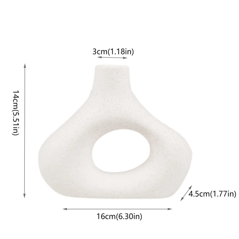 Nordic Ceramic Flower Vase - Stylish Home or Office Decor, Bookshelf Accent with Original Design