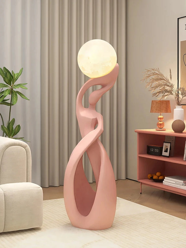 Abstract Art Statue - Nordic Living Room Floor Sculpture, Luminous Home Decor Ornament, Housewarming Gift