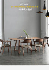 "Luxury Italian-style wooden dining table—modern, waterproof, and perfect for kitchen or living spaces.