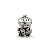 Cute 925 sterling silver cat pendant bead—fits original charm bracelets. Perfect for women and men.