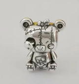 Cute 925 sterling silver cat pendant bead—fits original charm bracelets. Perfect for women and men.