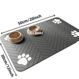 Absorbent Pet Feeding Mat - Waterproof Rubber-Backed Bowl Mat for Dogs & Cats, Quick-Drying Design