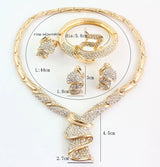 Jewelry Sets African Beads Collar Statement Necklace Earrings Bangle Fine Rings For Women Rhinestone