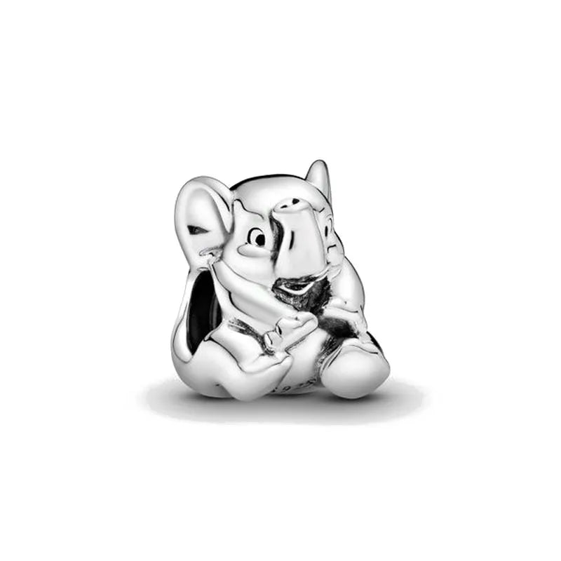 Cute 925 sterling silver cat pendant bead—fits original charm bracelets. Perfect for women and men.