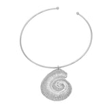 Exaggerated Trend Gold Color Conch Torques Necklace Jewelry Accessories