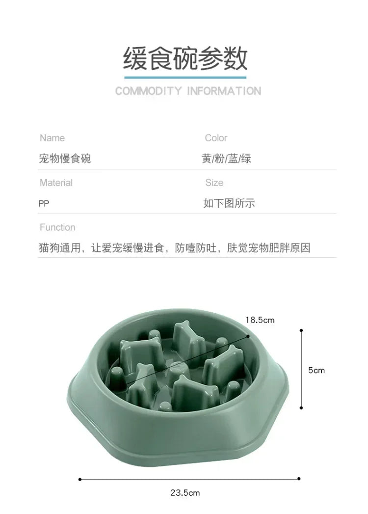 Pet Product Bone Plastic Pet Food Bowl Doggy Puppy Bowl Slow Feeder Dog Bowl