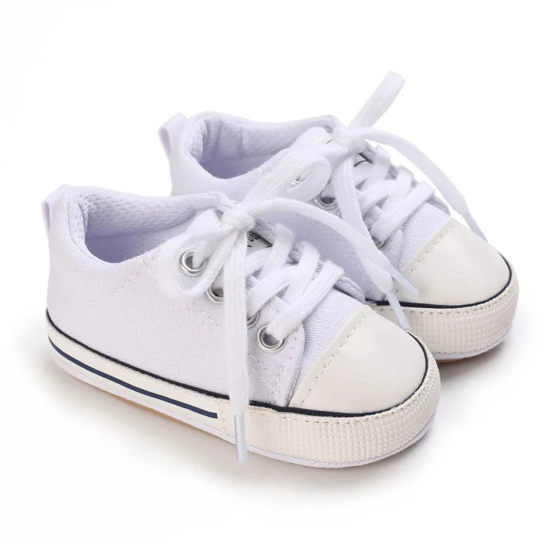 5-Colors Classic Baby Shoes Boys Baby Girls Casual Canvas Sneakers Lace Up Infant Toddler Rubber Anti-slip Newborn Baby Shoes